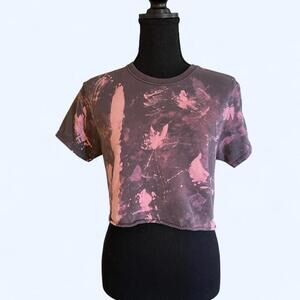 Pink tie-dye cropped tee Size Small